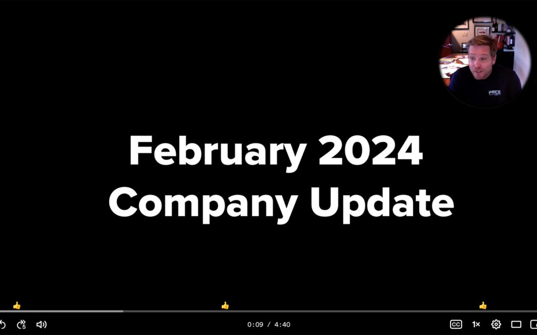 February Company Update from Nick Price